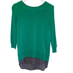 Susina Green Split Back Sweater Blouse (XS)